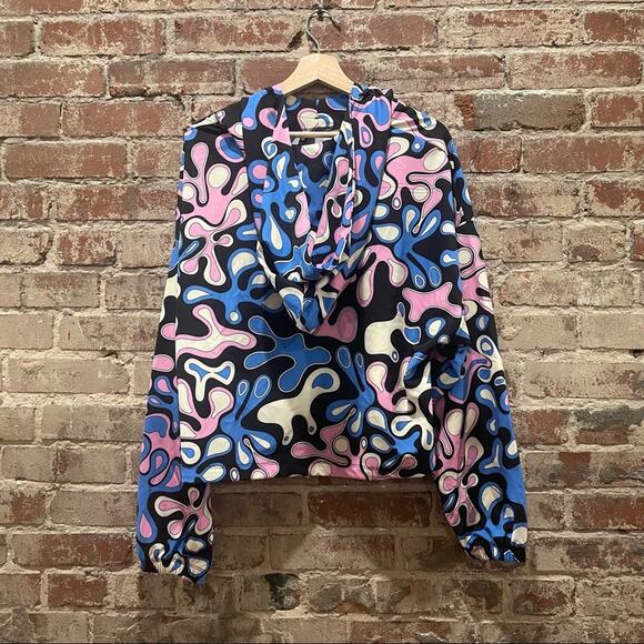 Year of Ours Splash Tennis Hooded Blue Pink Pullover Size Large - Picture 6 of 8